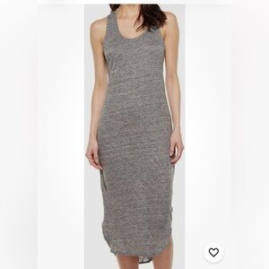 Alternative Apparel Midi Dress Gray Linen Sleeveless Lined Casual Size Medium